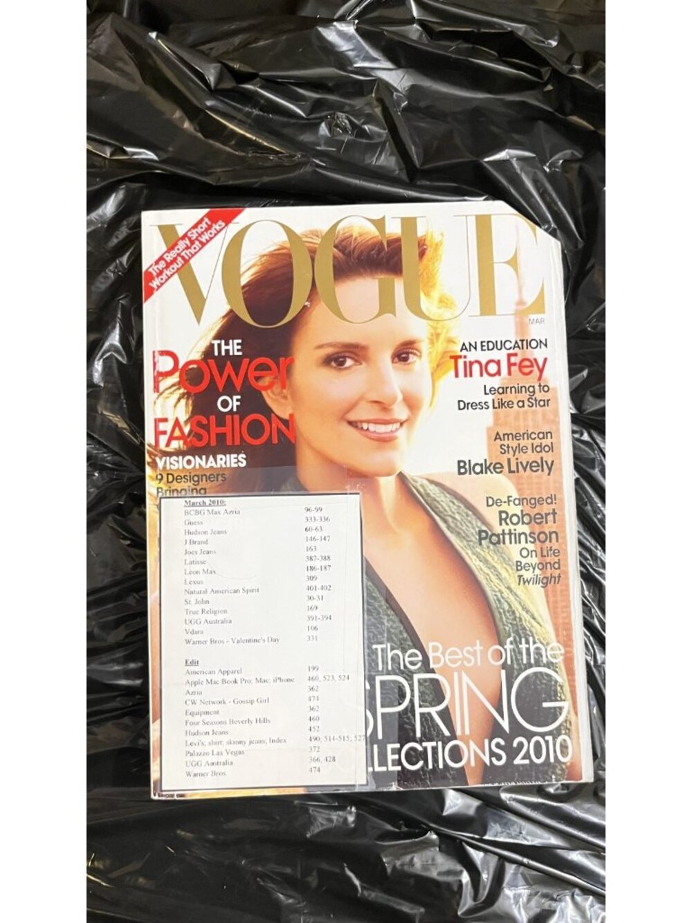 Vogue Magazine March 2010 Tina Fey - Browse Edition - First Bound Copy